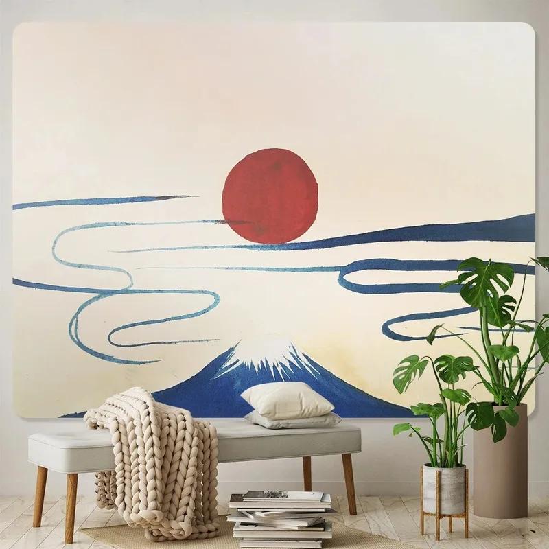 Japanese Style Ocean Wave Tapestry Office Living Room Decoration Home Wall Tapestry