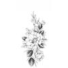 Sexy Black Large Snake Flower Fake Tattoo Stickers For Women Dot Rose Peony Temporary Tattoos Diy Water Transfer Tatoos Girls