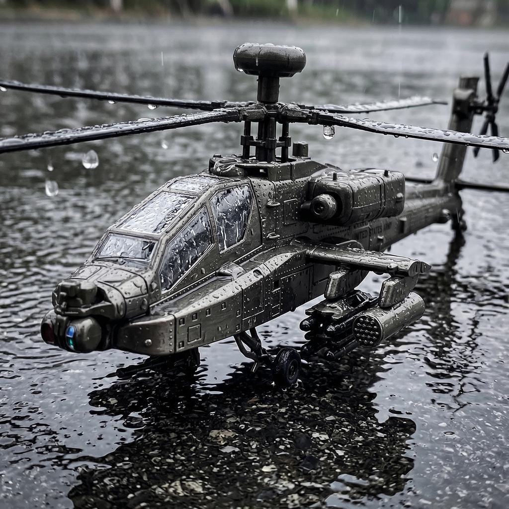 1:64 Boeing AH-64D Longbow Apache Těžký Protitankový Útočný Vrtulník Slitina Odlitek Vojenská Letecká Kolekce Dárek pro Přítele