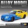 1/18 Nissan R34 GTR Oversized Collectible Ornaments  Alloy Die-cast GTR Car Model Tires Detachable DIY Racing Model Boy Gift
