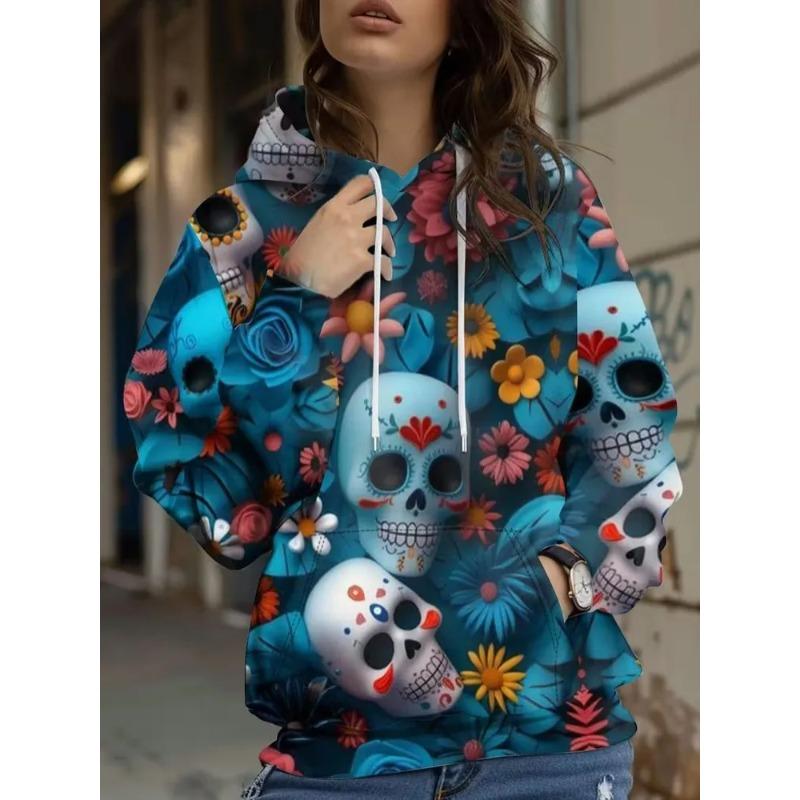 Women's Autumn and Winter 3D Printed Hooded Fashion Versatile Trend Breathable Casual Hoodies & Sweatshirts (women’s)