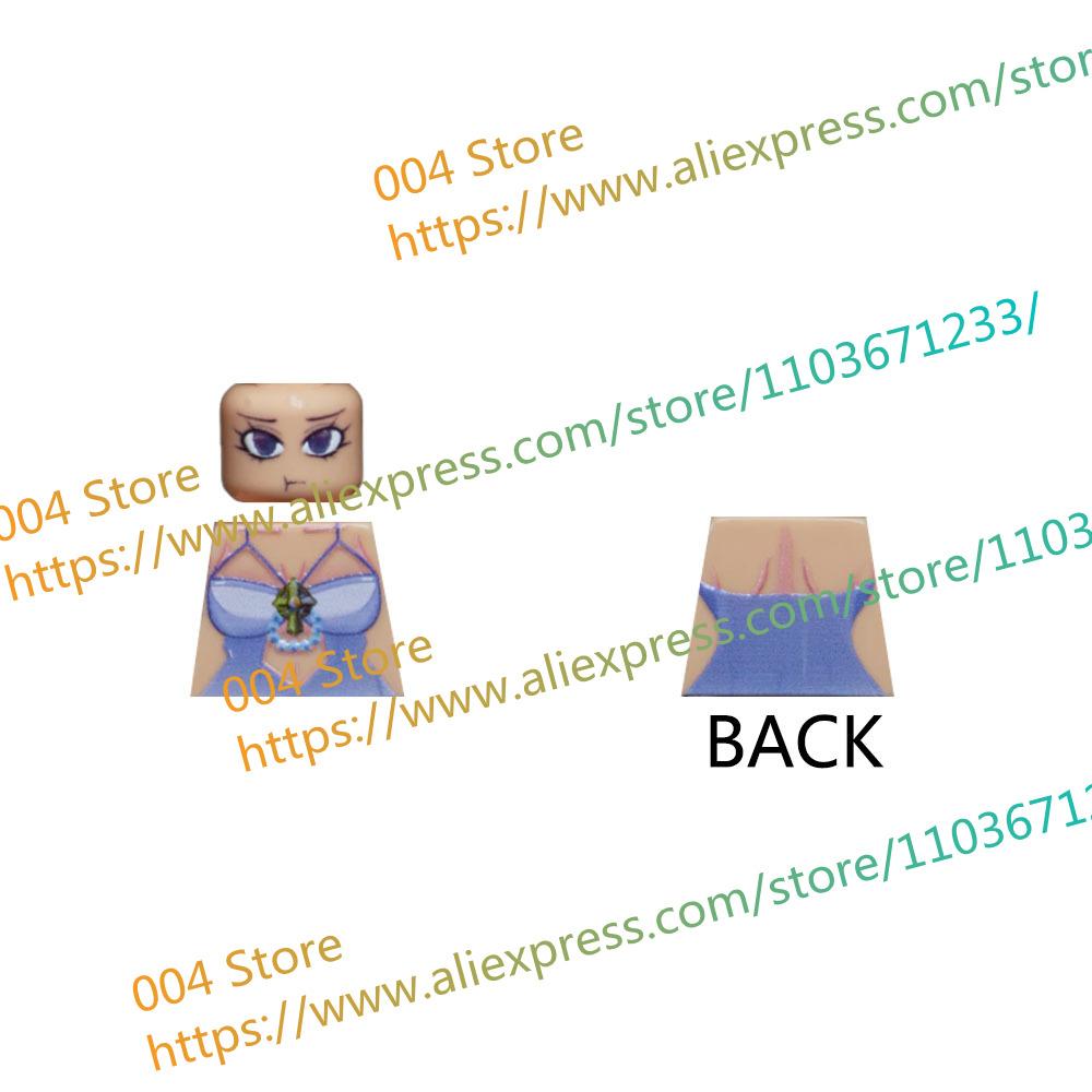 18+ Adult Building Block MOC Anime Action Figure Sexy Model Date Cartoon Swimwear Girl Hair Kit Ornament Toy Gift Collection F31