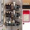 Black 3-Tier Triangular Bathroom Corner Shelf