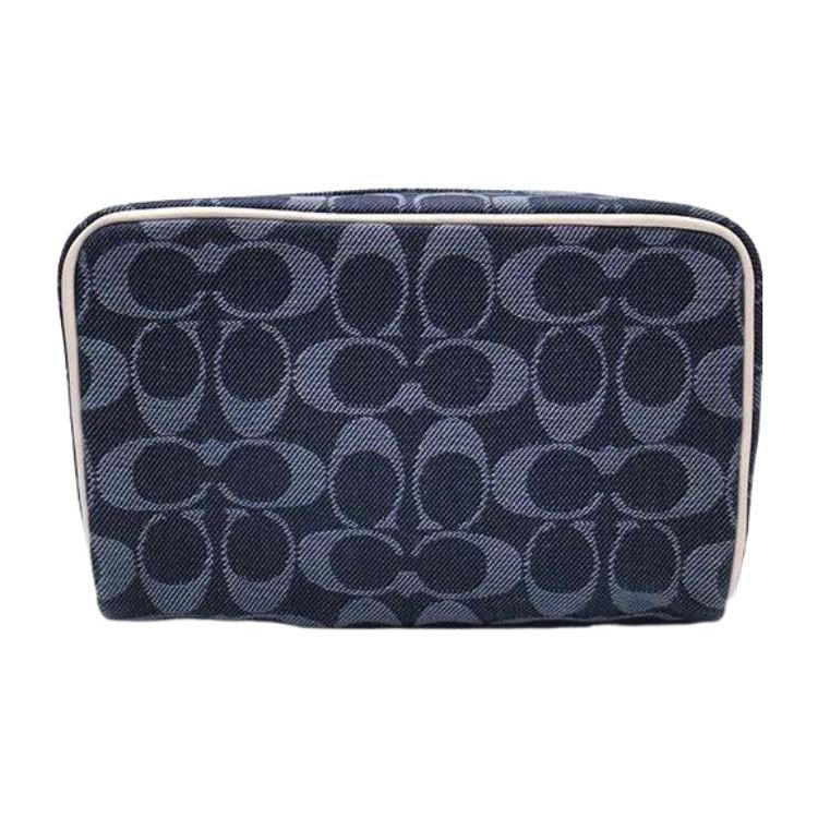 New COACH DempseyBoxy Leather Cotton Small Square Bag, Camera Bag, Makeup Bag, Clutch Trumpets Women's Denim C4230-IMDEI