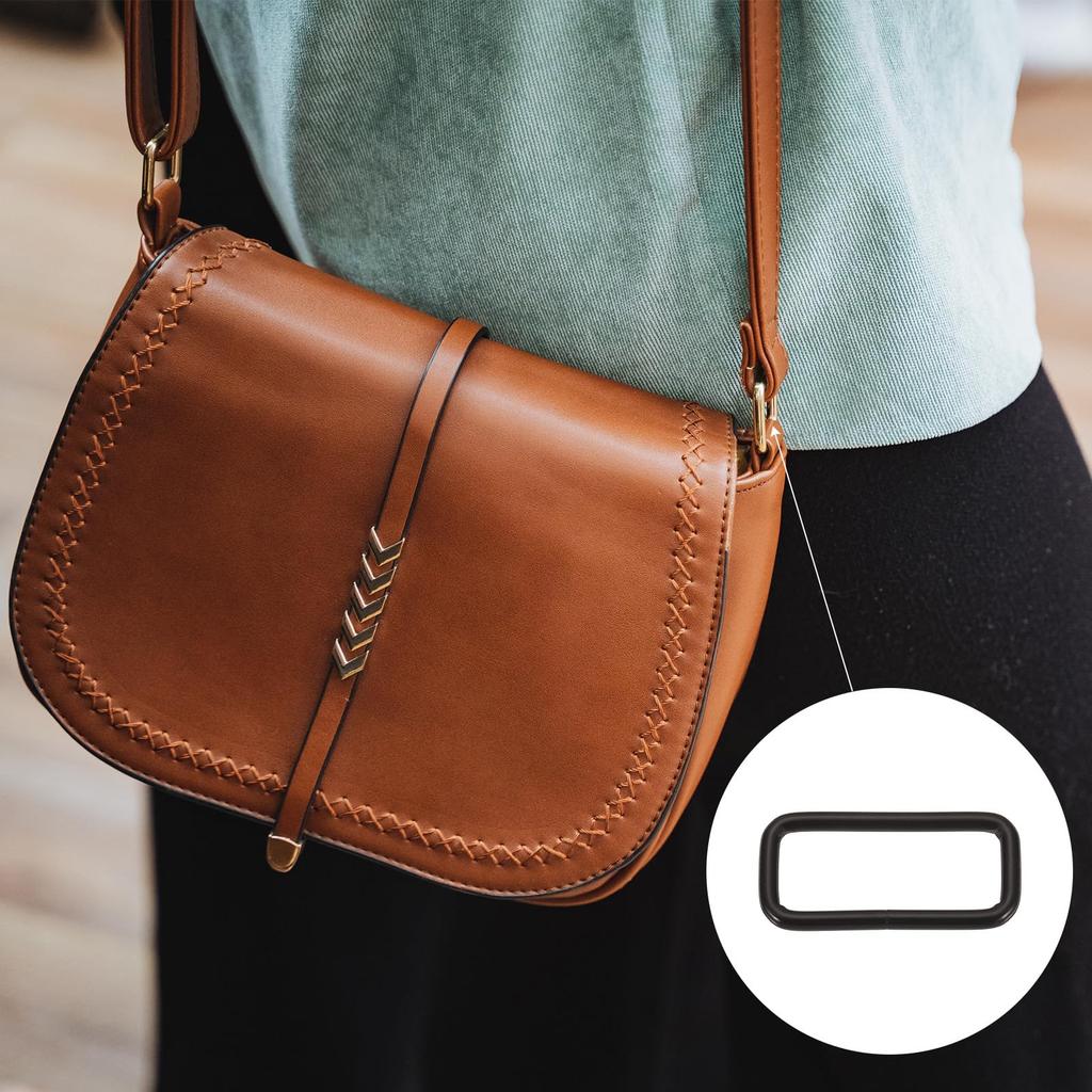 18pcs Metal Rectangle Ring Buckles X Square Strap Webbing Belt Rings for Camping Dog Luggage Belt Craft DIY Accessories Black [uxcell] 4/5" 2"