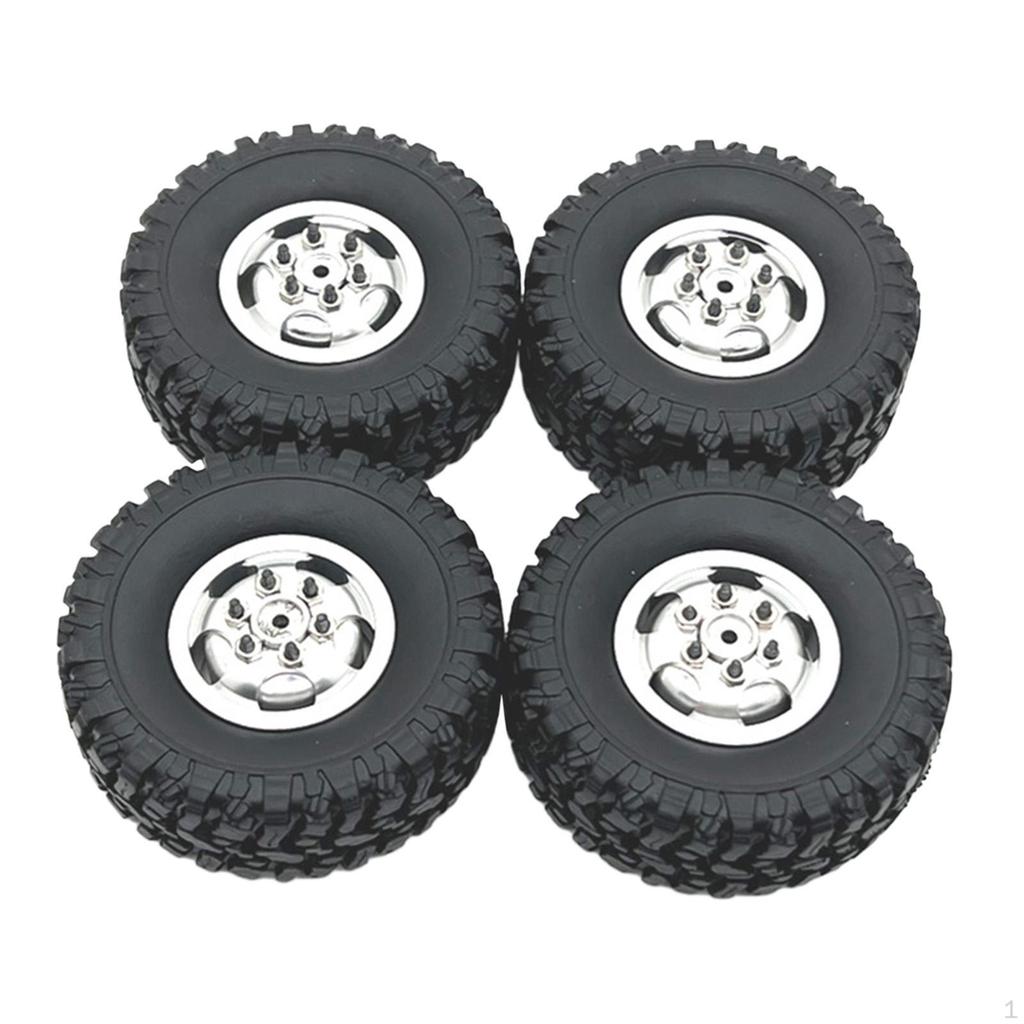 4 Pack of RC Tires and Wheels for 1/12 MN82 MN78 1/16 Car Spare Components