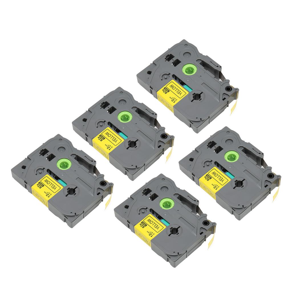 5pcs Label Maker Tape Black On Yellow 2mm TZE231 Strong Adhesive Laminated Label Printing Tape