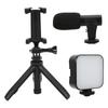 Smartphone Vlogging Kit Live Broadcast Phone Video Microphone Kit with Fill Light Tripod and Phone Holder