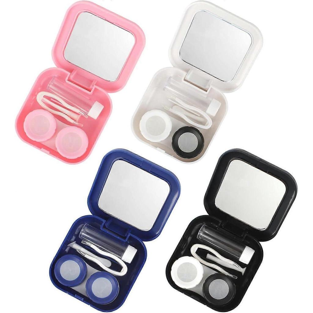 Haisheng 4Pcs AcserGery Gift Portable Contact Lens Case Contact Lens Kit Contact
