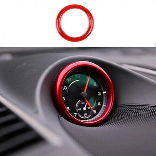 Red Central Console Clock Ring Cover Fit for Porsche MACAN 2014-