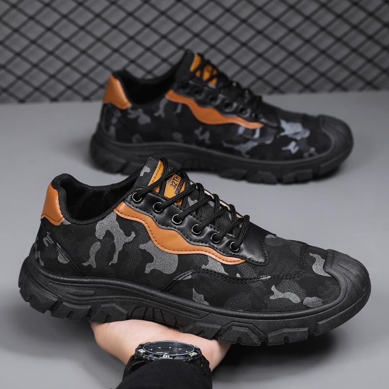 Men's Work Shoes Hiking Tactics Hunt Shoes Trekking Shoes Man Breathable Comfortable Mountain Climbing Shoe Vulcanized Tenis