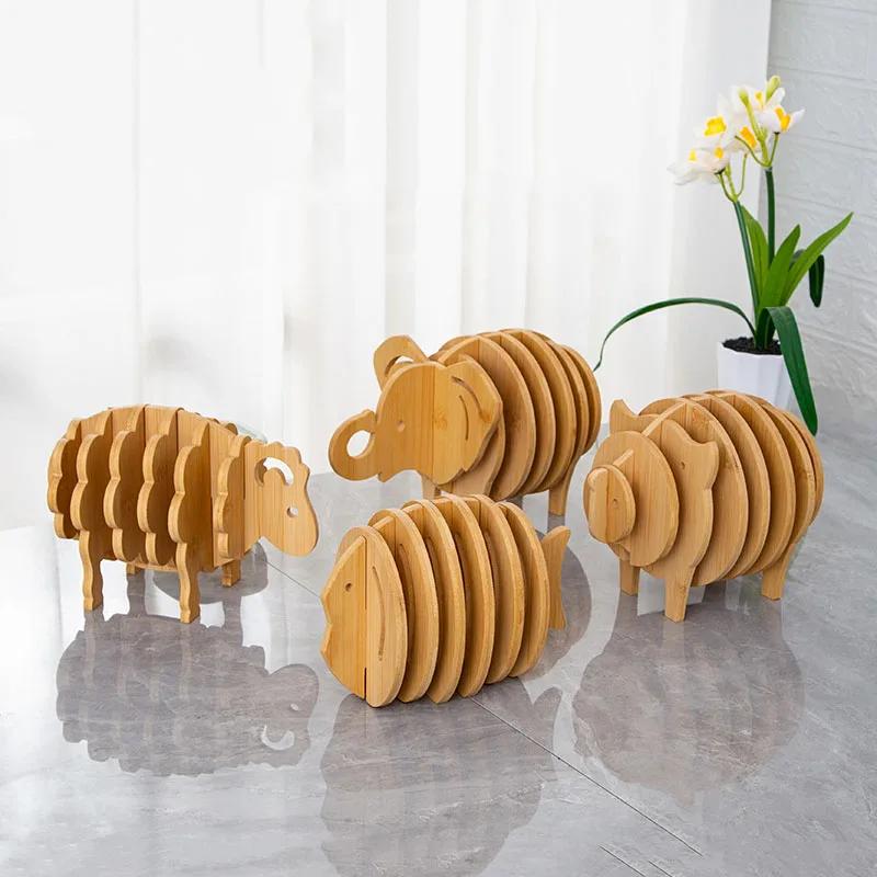 Multi Wood Tray Wood Saucer Flower Pot Tray Cup Pad Coaster Plate Kitchen Decorative Plate Creative Coaster Coffee Cup Mat