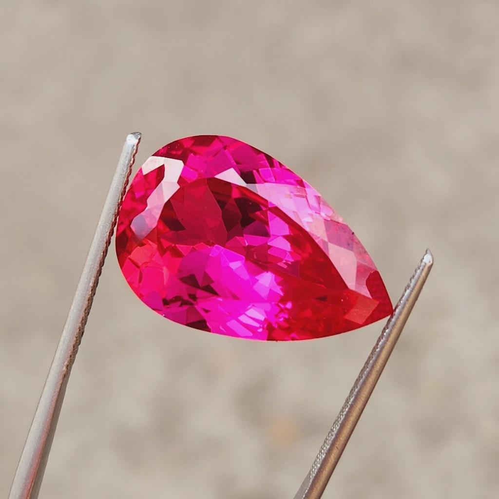 17.80 Ct Natural Pink Padparadscha Certified Gemstone Pear Cut Stone Z669