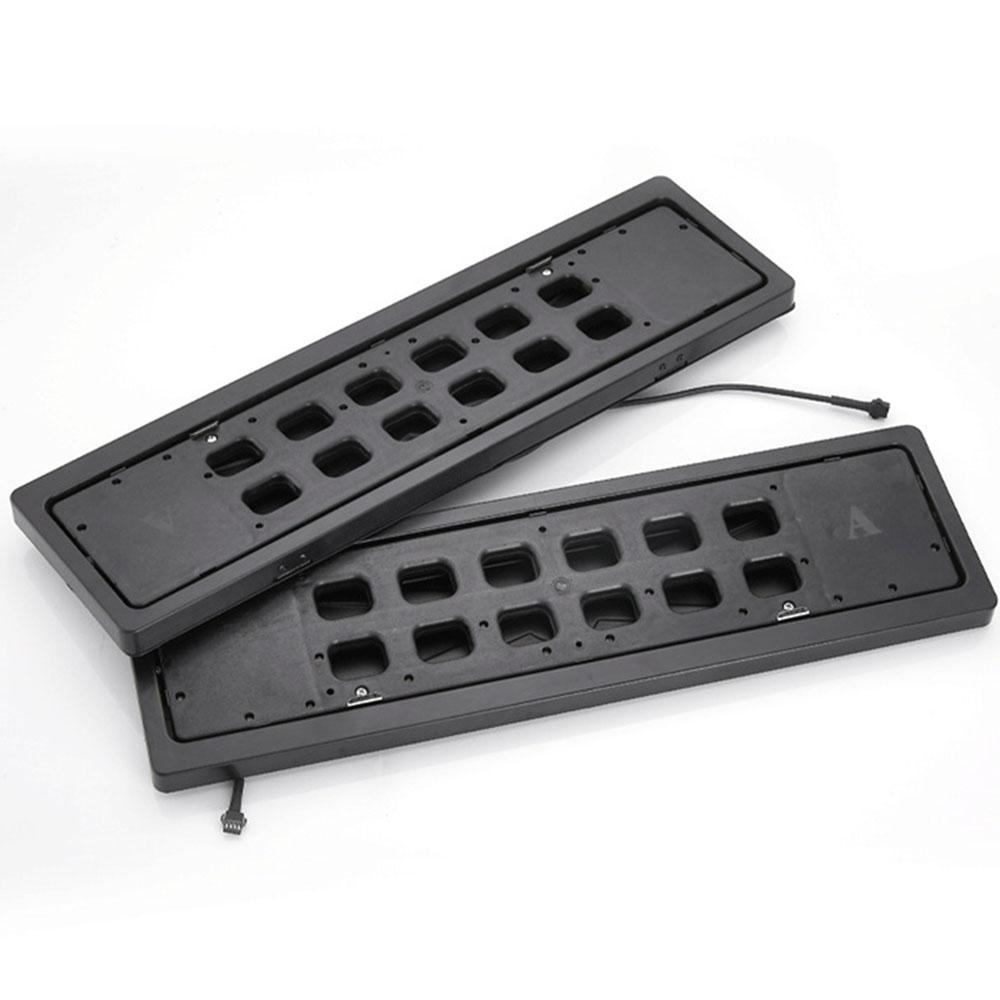 2Pcs Upgrade EU Remote Control Flip Flipable Retractable License Plate Frame,Car Number Swap Shift Turn Blinds License Plate