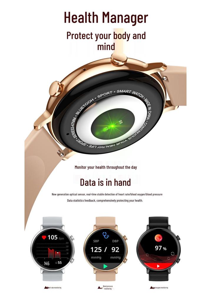 Women's CY700 Smartwatch: Bluetooth Calling, Health Tracking, Pedometer, Sports Compatible