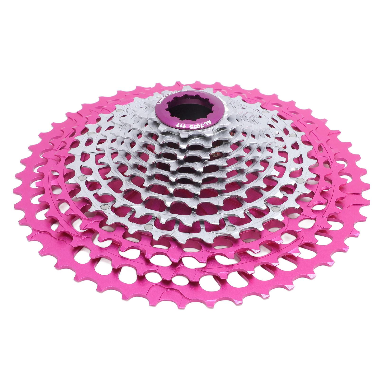 

12 Speed Mountain Bike Cassette Ultra Light 11-46T Colorful CNC Integrated Hollow Design Bicycle Cas Rose Red Silver