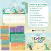 Reward Chart for Kids, Dinosaur Magnetic Behavior Chart for Kids at Home with 26 Chore Charts, 120 Magnetic Star Stickers Dry Erase Responsibility