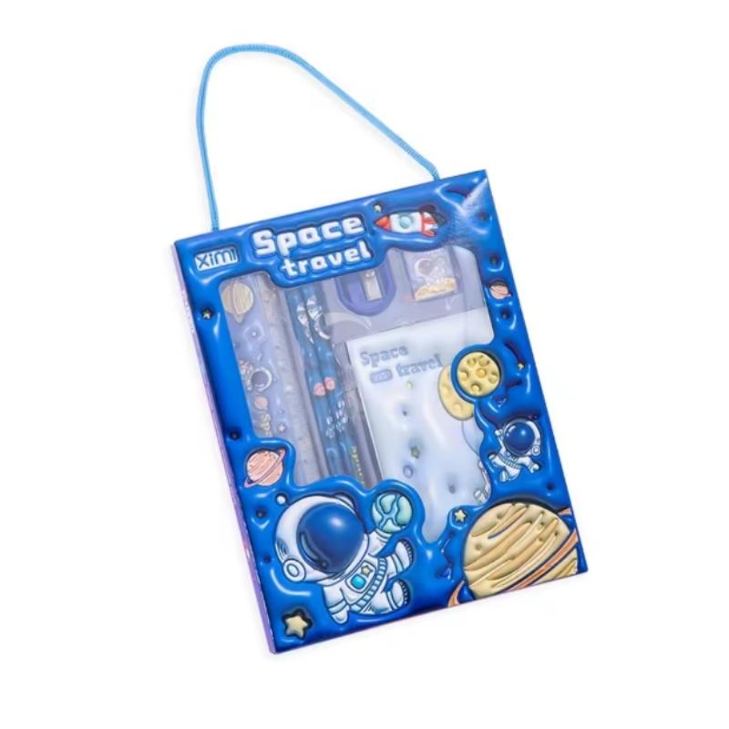 1 Set Cartoon Stationery Set Including Pencil Notebook Ruler Eraser Pencil Sharpener Student School Supplies Stationery Gifts