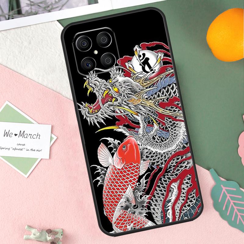 Japanese Dragon Style Case For Honor X8b X9b X9c X9a X8a X8 X9 50 70 90 Lite Honor 200 Lite Magic 7 5 6 Pro Cover