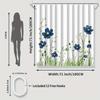 1/4 flowers and plants print shower Curtains, Toilet Seat Decoration, Shower Curtain with Carpet and Toilet Lid, 70.8x70.8 inch