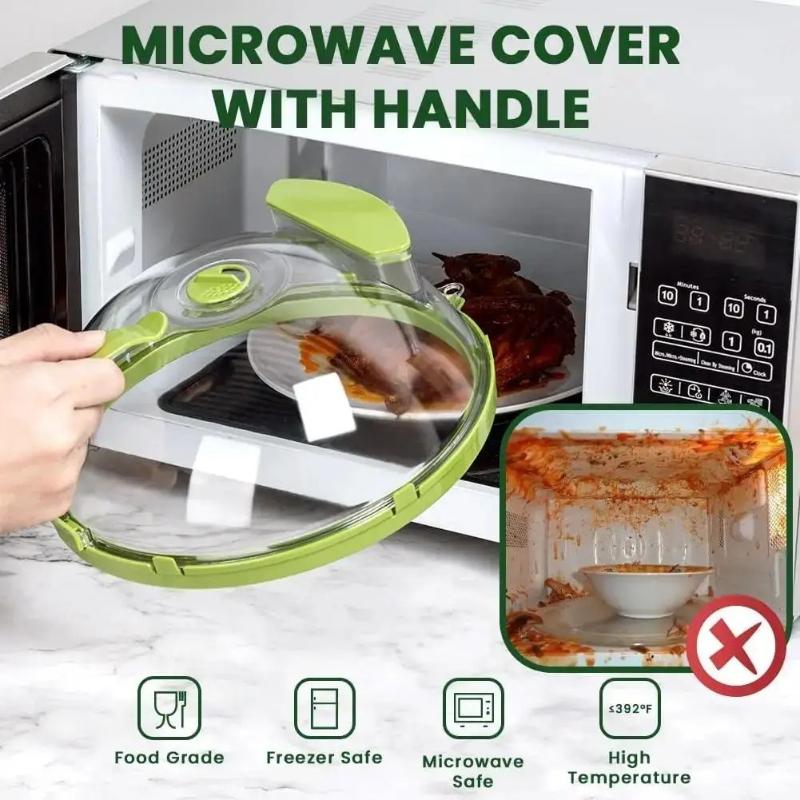 Microwave Splash Guard Food Cover Steamer Lid Transvisible Kitchen Cooking Accessories Gadgets Multifunctional For Home
