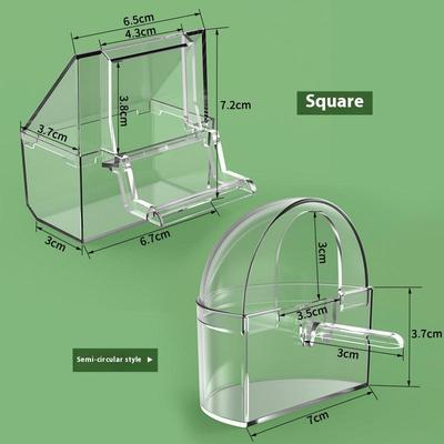Transparenter Papageienfutterspender Vogelfutter-Napf Hängbar Abnehmbar Mit Ständer Verhindert Streuen Spender Papageien Futterbehälter