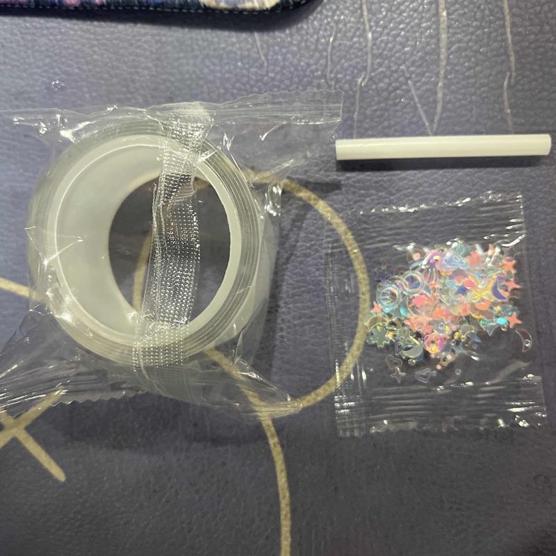 Multipurpose Nano Tape With Straws Beads For Diy Craft Children Pinch Toy Making Blowing Bubble Sticky Traceless Nano Tape