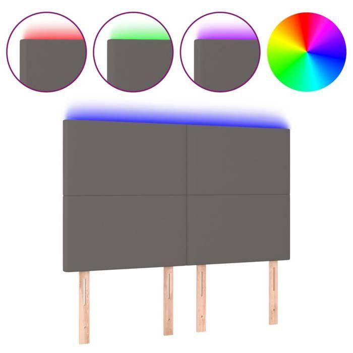 VidaXL LED Headboard Bedroom Furniture Double Bed Accessory Head of Bed Frame Interior Grey 3122238