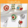 Copper Zircon Sunflower Open Ring For Women With Adjustable Fit And Floral Design