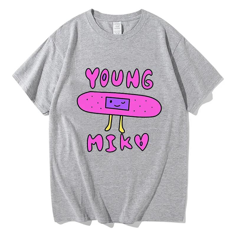 Singer Young Miko Print Graphic T Shirts Men Women Retro Fashion Short Sleeve Tshirt Harajuku Oversized Cotton Tees Streetwear
