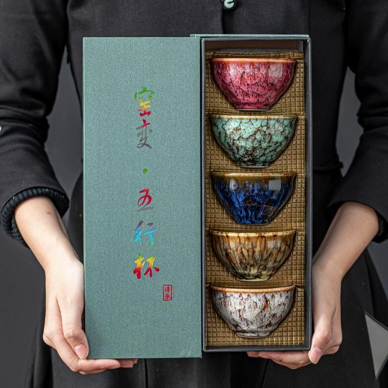 

120ML Ceramic Gongfu Tea Set - Glazed Pu er Master Cup & Tea Bowl, Traditional Chinese Durable Teaware for Brewing & Serving