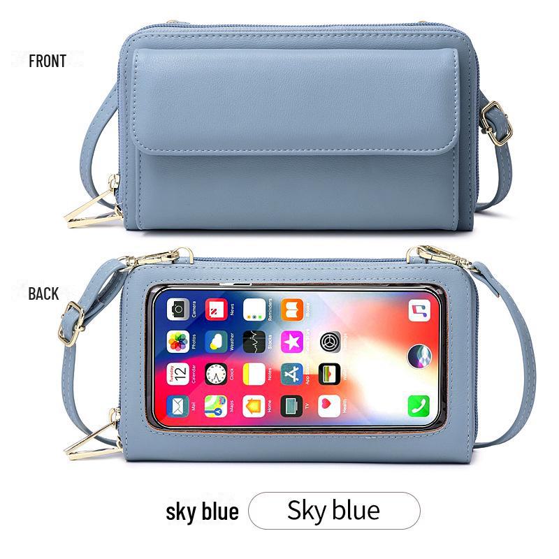 

2024 RFID Anti-Theft Touchscreen Crossbody Mini Phone Bag для женщин небесно-голубой