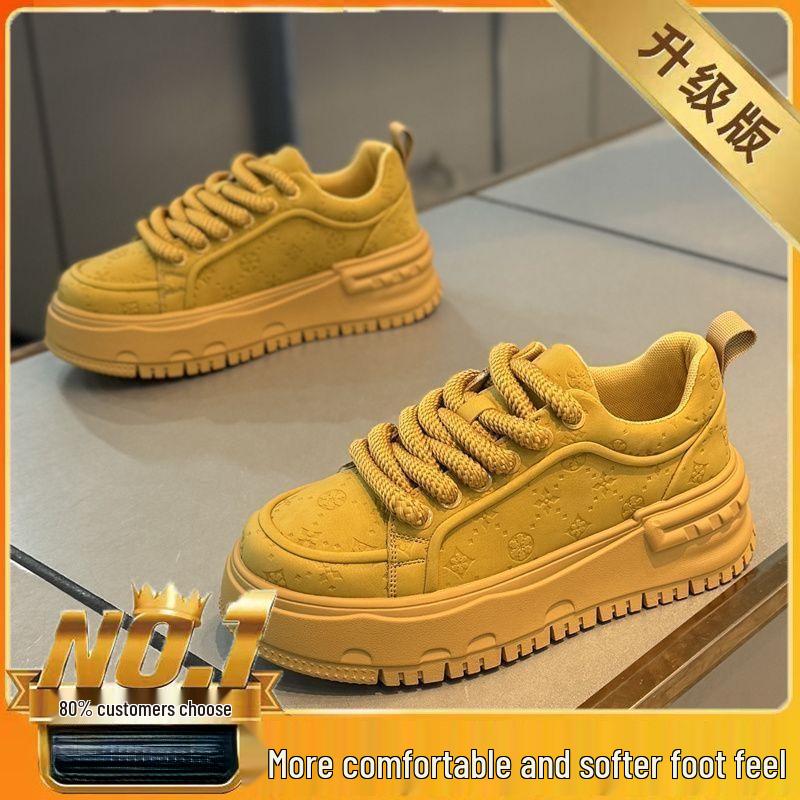 Summer 2025 Men's White Breathable Skate Shoes: Versatile, Casual, Thick-Soled