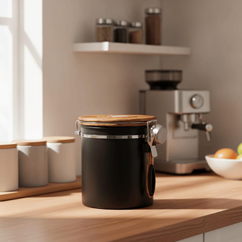 Airtight Coffee Bean Storage Tank 304 Stainless Steel Coffee Bean Storage Box Candy