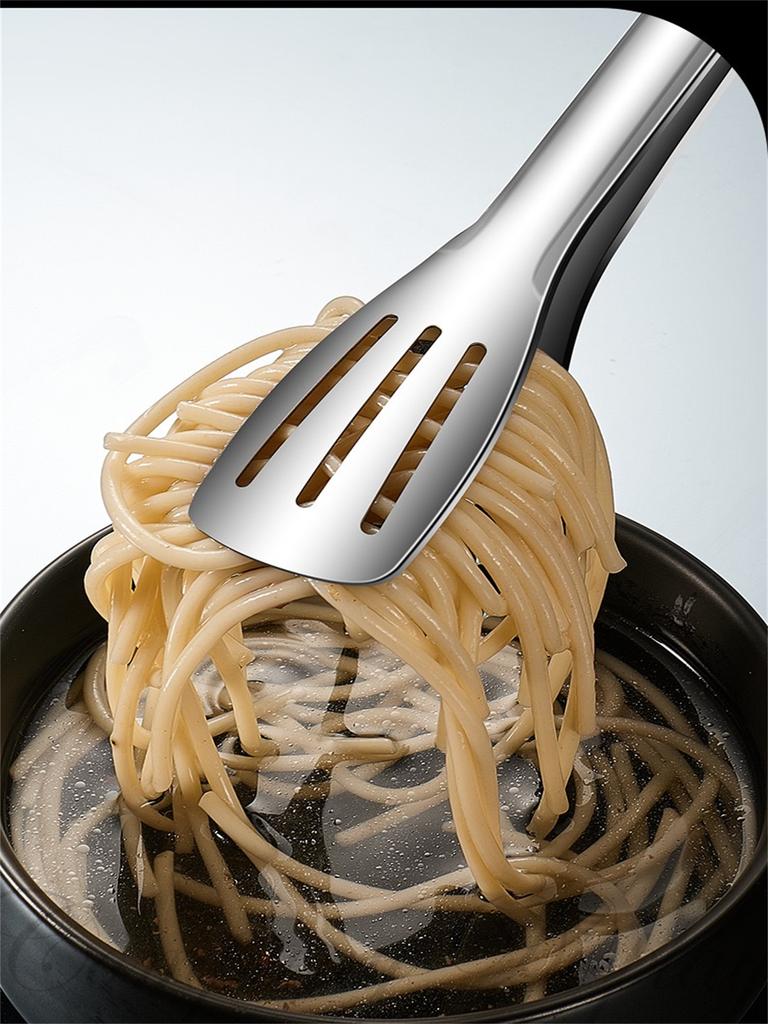 A Stainless Steel Kitchen Cooking Tongs, Anti-Scalding Silicone Food Tongs, Plate Tongs, Medium, Large, Suitable for Dishwashers