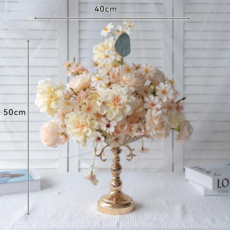 Individuell gefertigtes weißes europäisches florales Tafelaufsatz für Hochzeiten