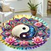 1pc home carpet yin yang floral design non-slip rug for office decor and living room gift ideas