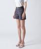 SALON DE SEOUL High-Waisted A-Line Denim Shorts W - Cool Gray
