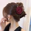 Mesh Flower Hair Clip for Woman Elegant Temperament Shark Clip Girl Ponytail Hair Clamp