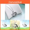 Trendy Cow Motif Hollow Rhinestone Necklace In Elegant Gift Box For Special Occasions