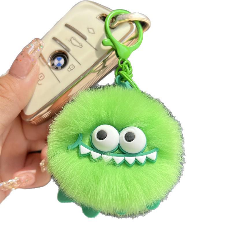Adorable Faux Mink Rabbit Fur Keychain: Plush Ball Doll for Backpacks and Bags