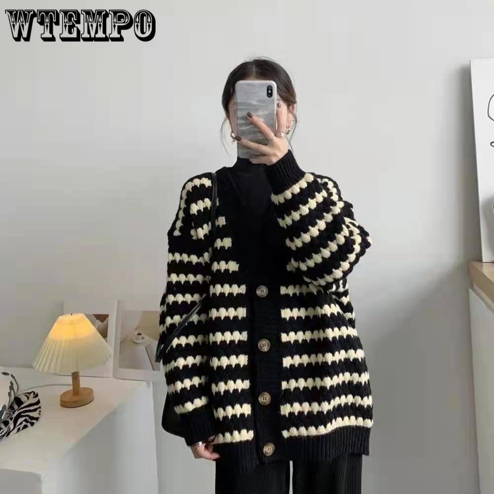 Women's Knitted Sweater Cardigan New Mid Long V-neck Cardigan Sweater Autumn/winter