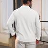 Men Waffle Golf Shirt Long Sleeve Turndown Collar Shirt Quarter Button Neck Casual Shirt for Vacation Office Party Date