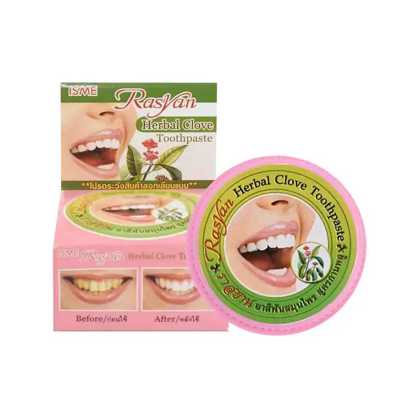 Rasyan Fresh Whitening Zahnpasta Pulver: Entfernt Mundgeruch, Verfärbungen & Zahnstein für strahlend weiße Zähne.