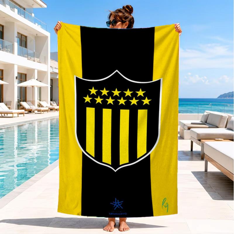 Toalla de Playa con Emblema del Club de Fútbol Peñarol, Secado Rápido, Fácil de Cuidar, Adecuada tanto para Fitness como para Vacaciones en la Playa, Esencial Deportivo