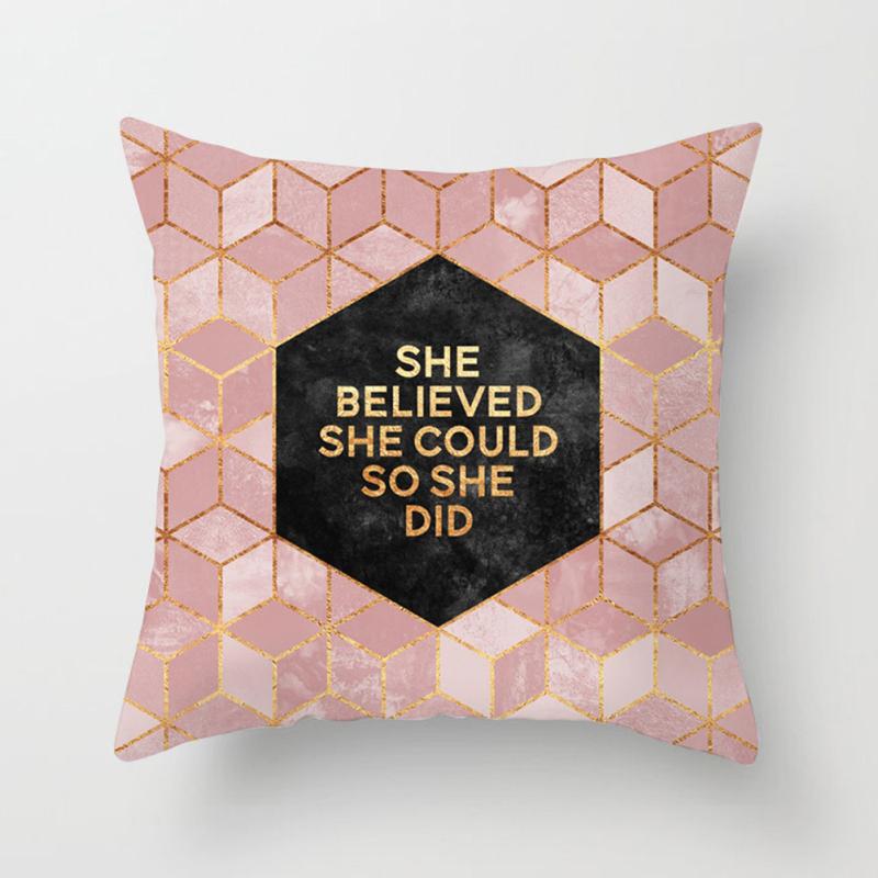 Pillow  Cover Geometric Style Colored Printed Decorative Pillowcase Square Sofa Cushion Cover