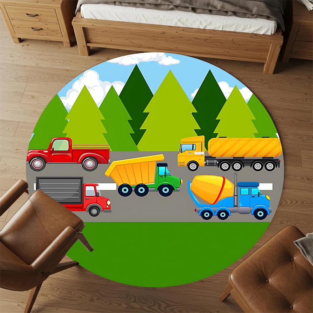 1pc truck forest Round Chair mat Area Rug - Non-Slip, Floor Mat for Office, Bedroom, and Indoor Decor c1125247