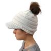Popular, knitted ponytail hat without CC labeling duck tongue brim