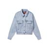 Levis FW22 Solid Color Turn-Down Collar Single-Breasted Thick Denim Jacket Women Jackets Light-Blue A0827-0001