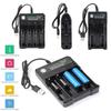 Usb Battery Charger 4-slot Independent Charging Adapter Two-color Indicator For 18650 Lithium